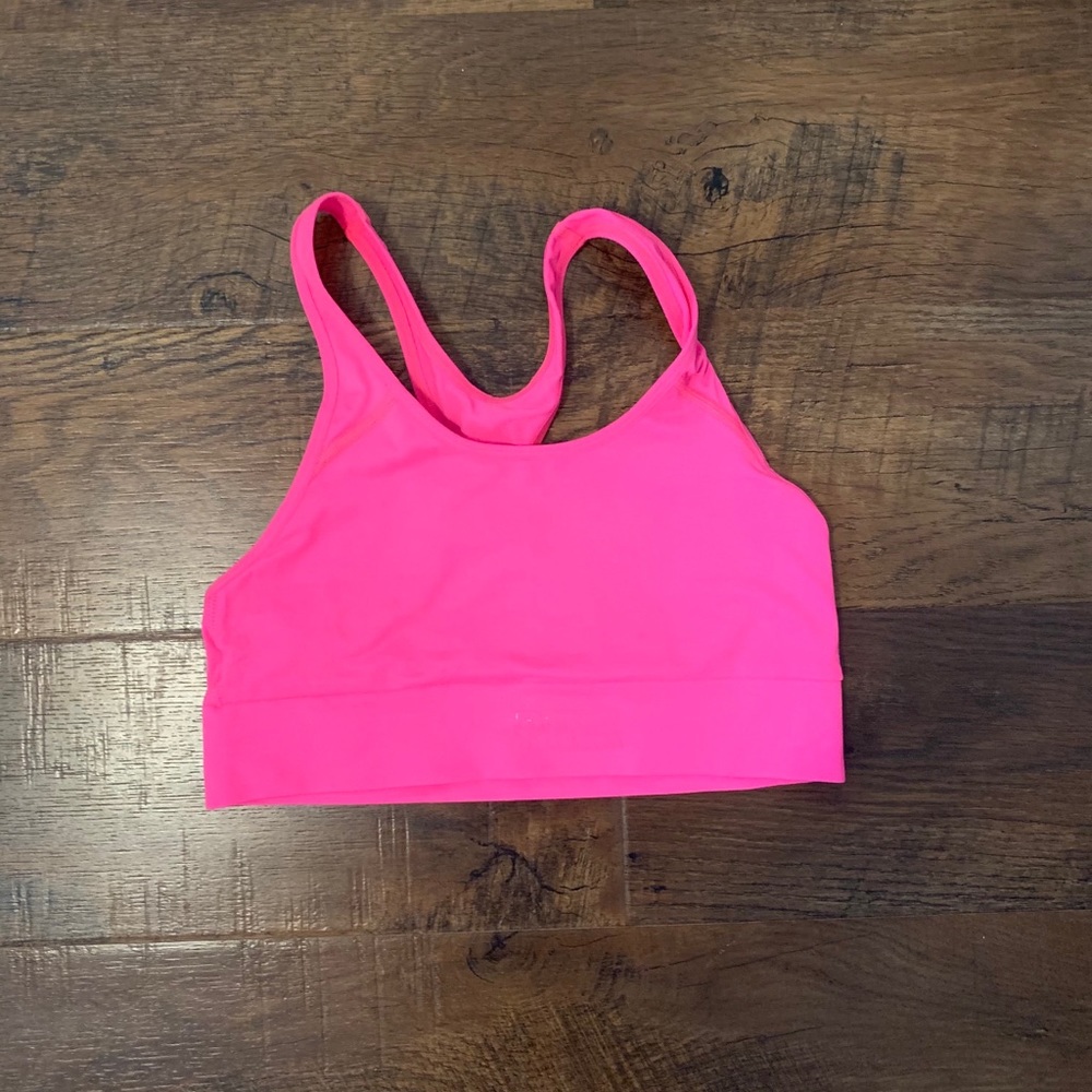 Pink sports bra